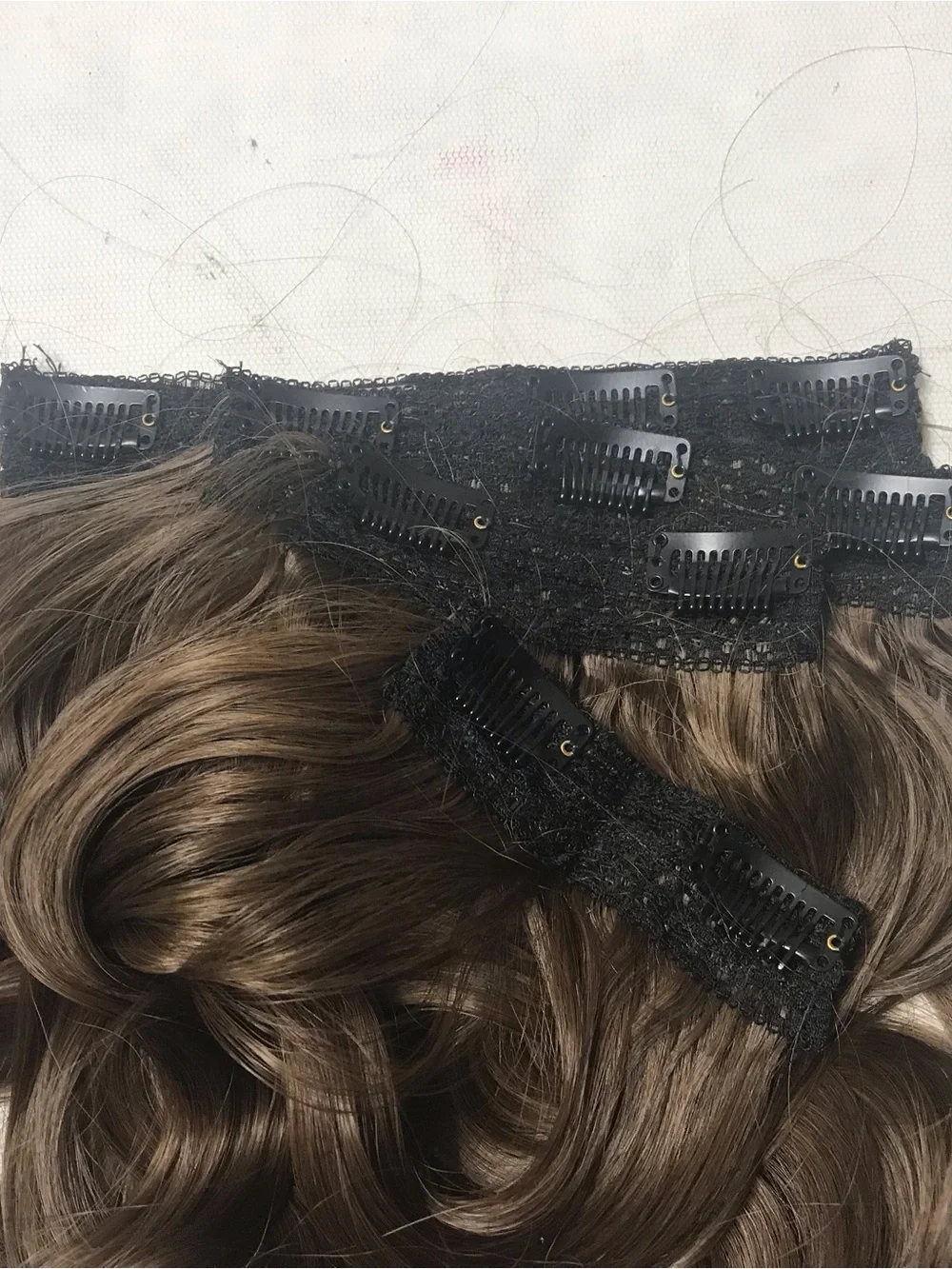 New 14” Dark Brown Weft Clip In Curly Wavy Remy Hair Extensions